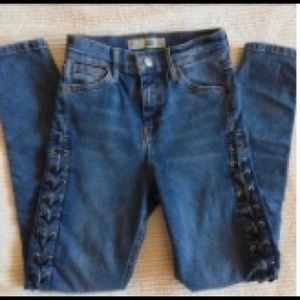 Top Shop Jamie high waisted ankle Moto Lace up-